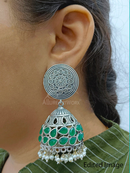 Traditional Earrings(green-big)
