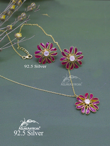 Fleur Silver Pendant Set
