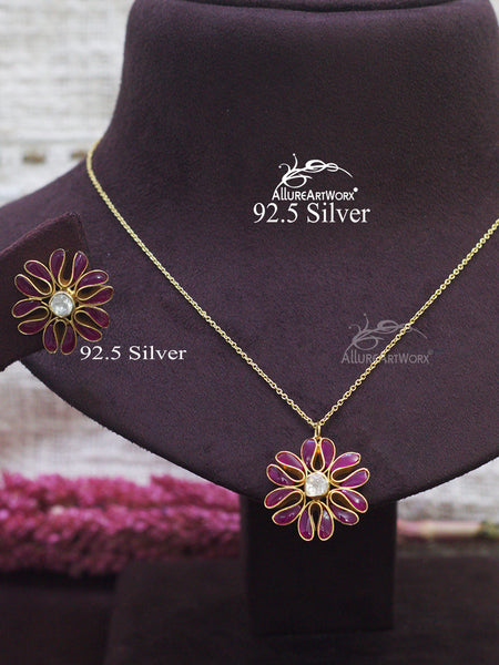 Fleur Silver Pendant Set