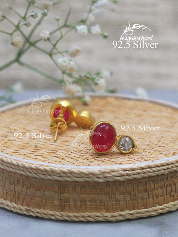 Carmine Silver Earrings
