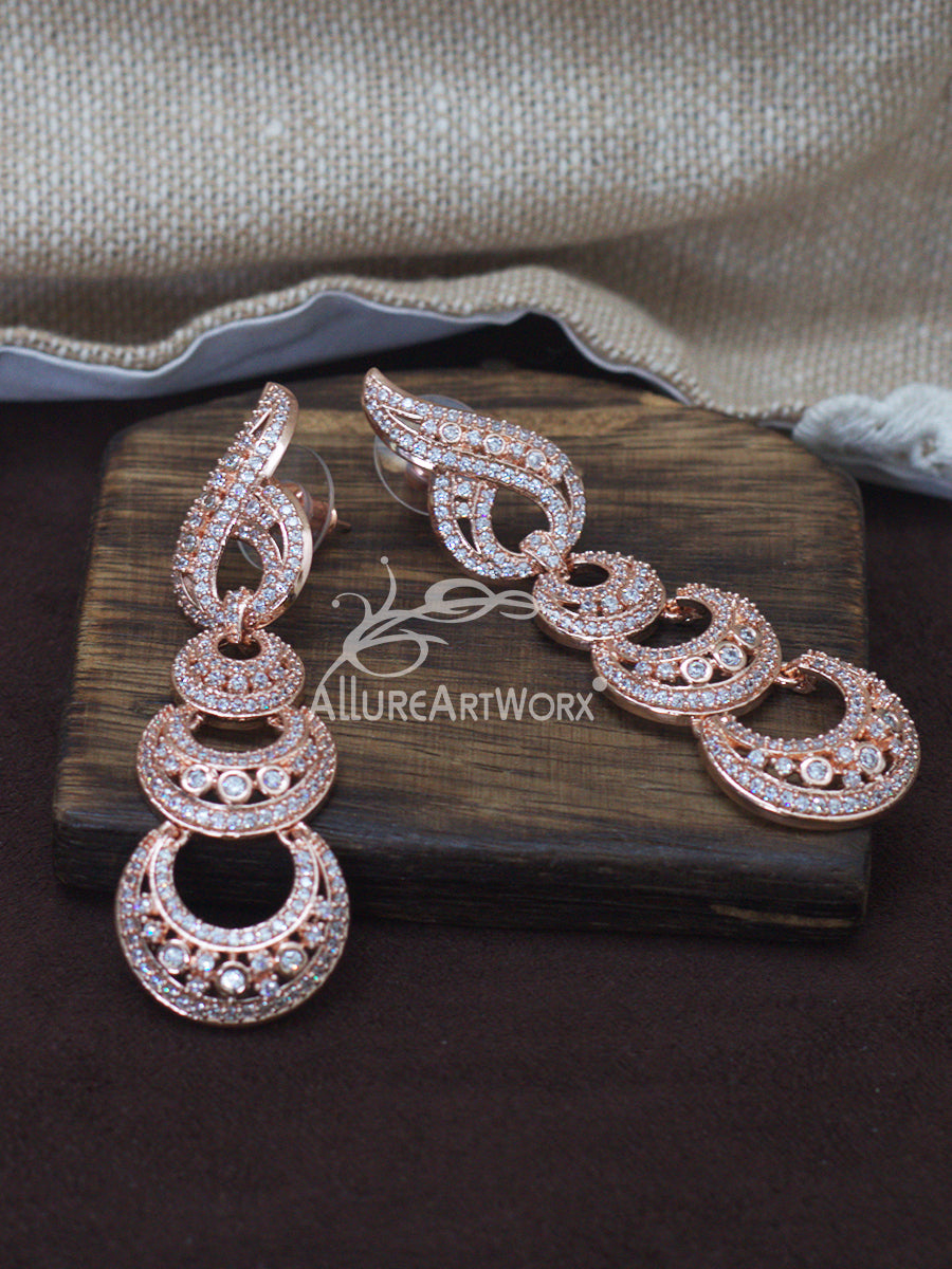 Dazzling Earrings(Rosegold)