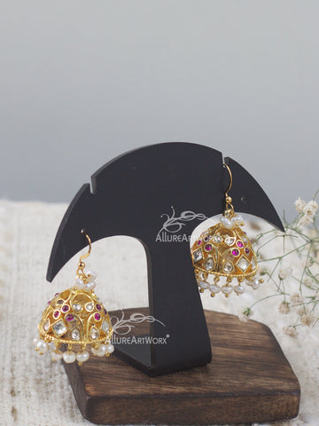 Jadau Jhumkas(hooks)